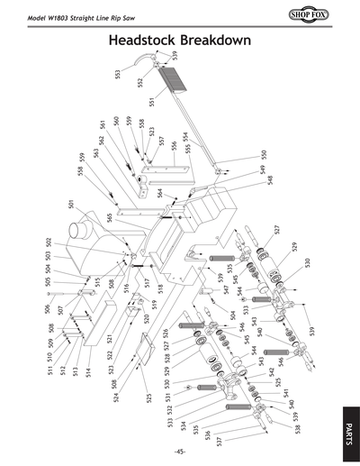 Parts for W1803 12