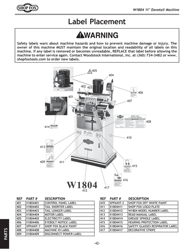 Part Diagram for W1804