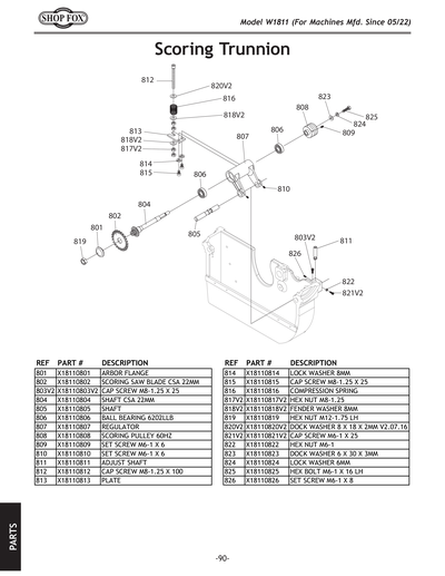 Part Diagram for W1811