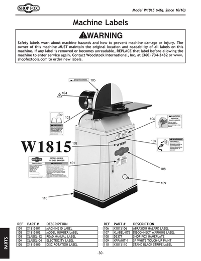 Part Diagram for W1815