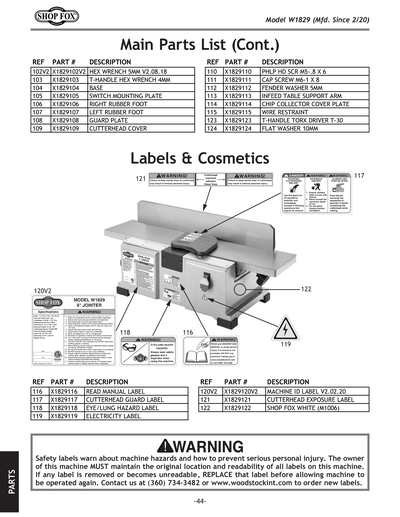 Part Diagram for W1829