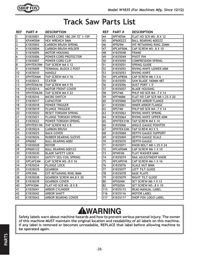 Part Diagram for W1835