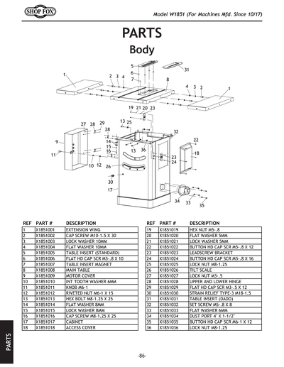 オーダーページ Parts for W1851 2 HP 10