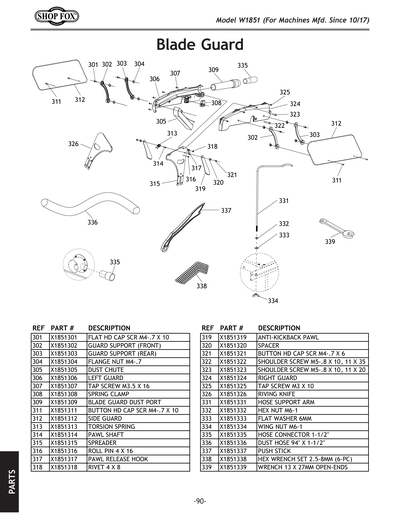 Part Diagram for W1851