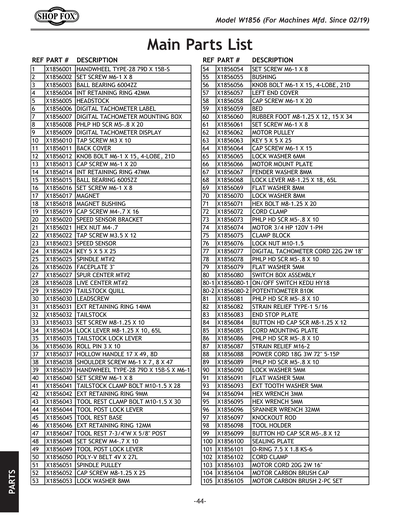 Part Diagram for W1856