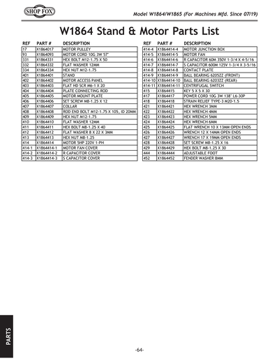 Part Diagram for W1864