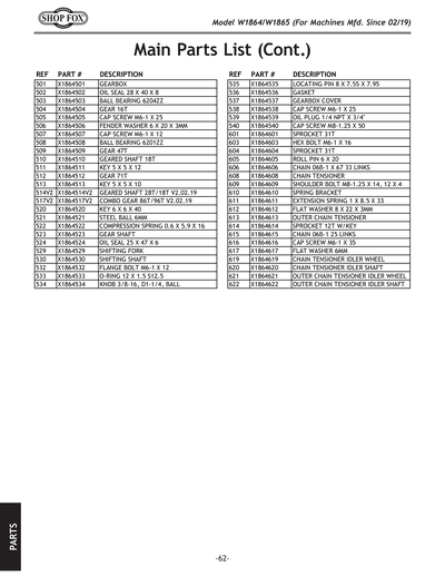 Part Diagram for W1865