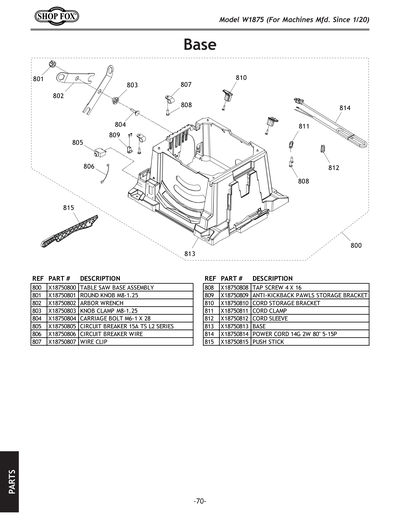 Part Diagram for W1875