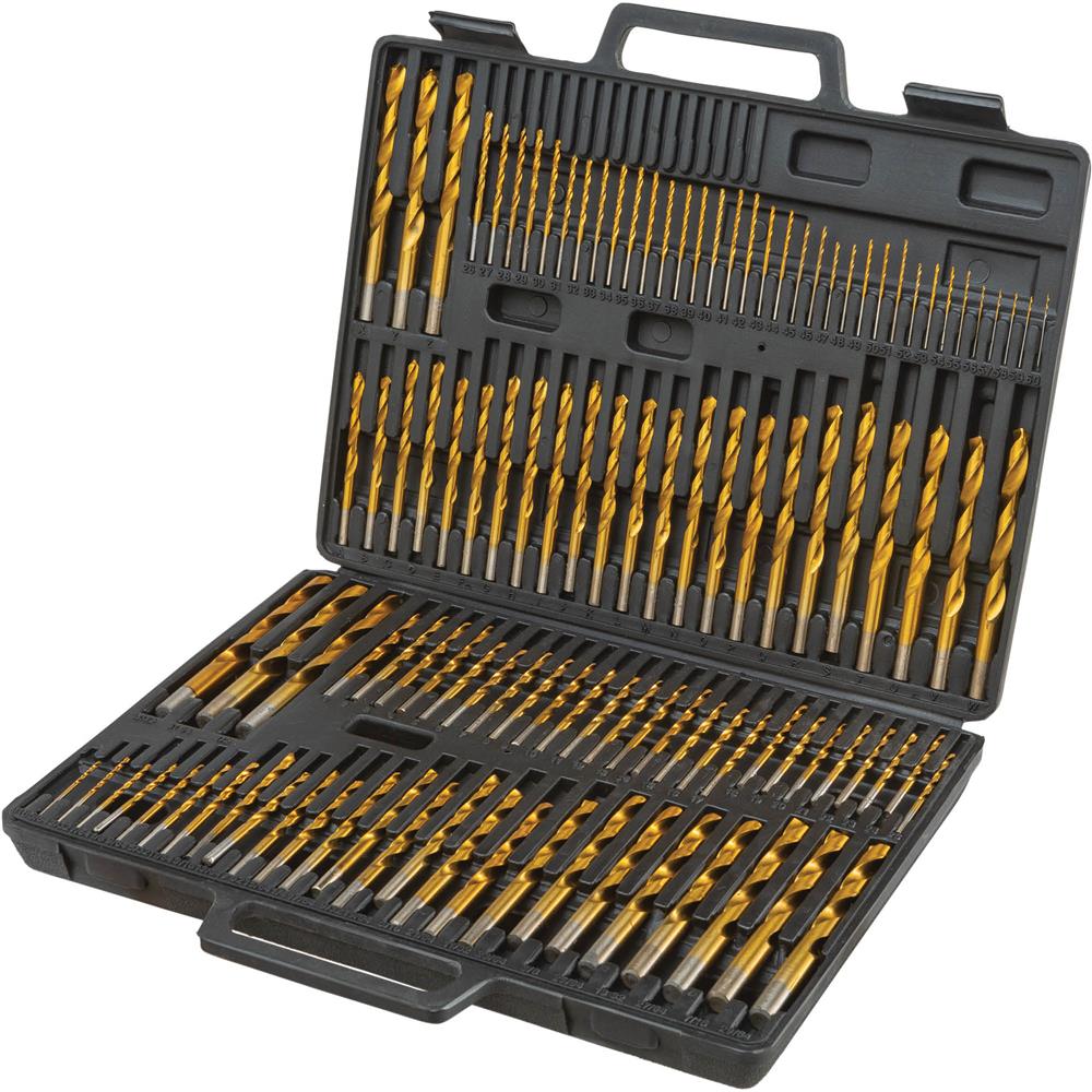 Grizzly T33688 - HSS Titanium 135 Degree Drill Bit Set, 115 Pc