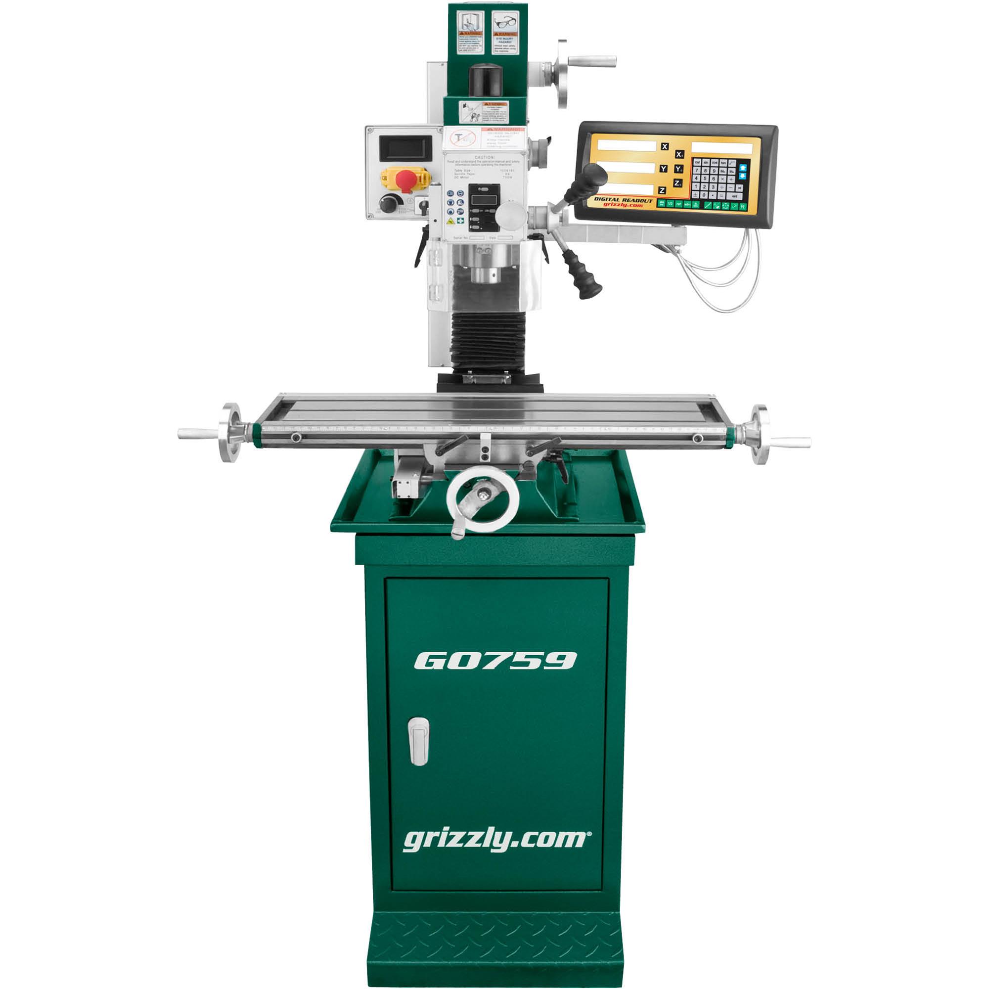 7" x 27" 1 HP Mill/Drill w/ Stand & DRO Grizzly Industrial