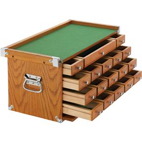 Grizzly T33976 - 6-Drawer Red Oak Utility Cart - Grizzly