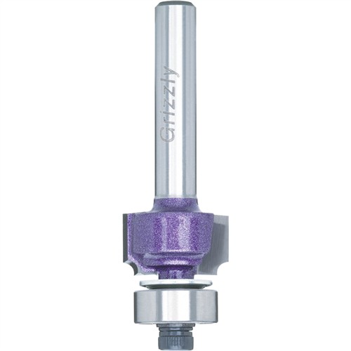 Image for Grizzly C1713Z - 1/16"r Anti-Kickback Roundover Bit, 1/4" Shank