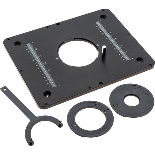 Image for Shop Fox D4948 - 9-1/4" x 11-3/4" Aluminum Router Table Insert with Two Reducer Rings