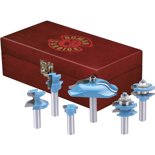 Image for Roman Carbide DC1825 - 6 Pc. Stile & Rail Bit Set, 1/2" Shank