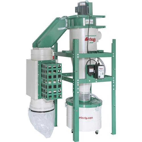 Image for Grizzly G0440HEP - 2 HP Dual-Filtration HEPA Cyclone Dust Collector