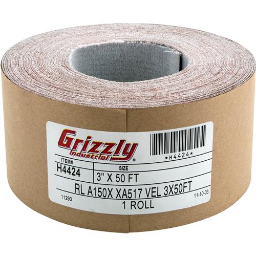 Image for Grizzly H4424 - 3" x 50' A/O Sanding Roll 150 Grit, H&L