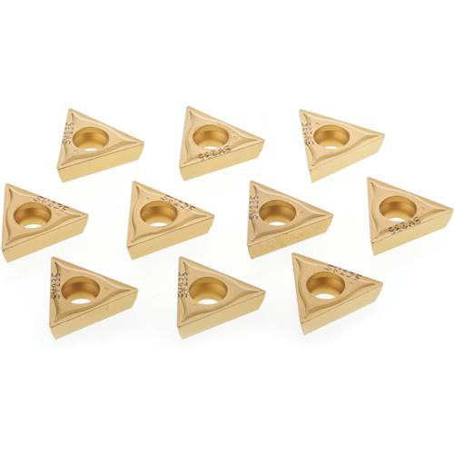 Image for Grizzly T21587 - 60 TiN Coated Carbide Inserts w/ Chip Breaker - TCMT-32.51, 10 Pack