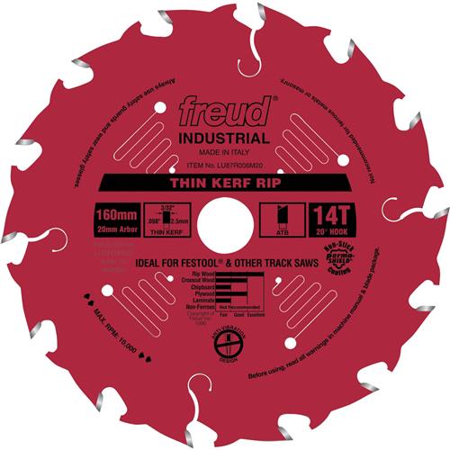 Image for Freud T24412 - 160mm x 20mm 14t ATB .098 Thin Kerf Rip Blade