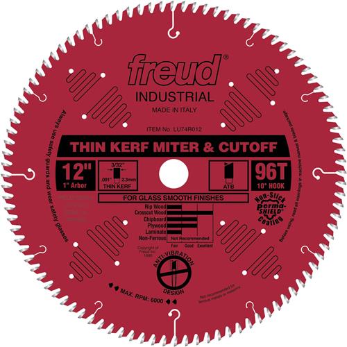 Image for Freud T24425 - 12" x 1" 96t ATB Crosscut Saw Blade
