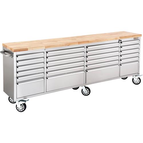 Image for Grizzly T27877 - 96" 24-Drawer Stainless Steel Industrial Tool Cabinet