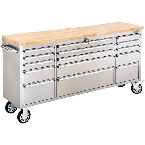 Image for 72" 15-Drawer Stainless Steel Industrial Tool Cabinet