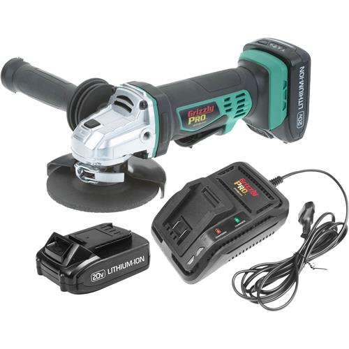 Image for Grizzly PRO T30299X2 - 20V Angle Grinder Kit with 2 Li-Ion Batteries & Charger