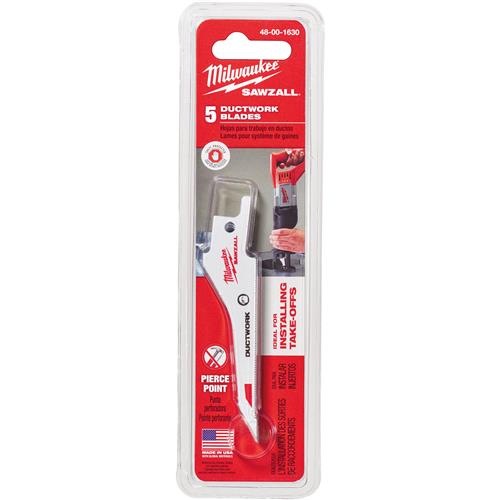 Image for Milwaukee T31169 - SAWZALL Ductwork Blade - 5Pk
