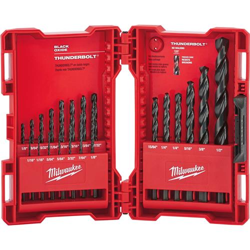 Image for Milwaukee T32185 - Thunderbolt Black Oxide Drill Bit Set, 21 Pc.
