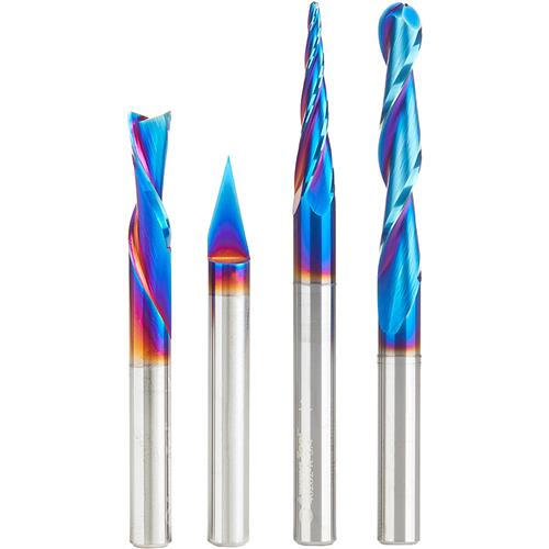 Image for Amana T32928 - 4 Pc. 1/4" Carbide Spektra™ Sign Making/Engraving CNC Router Bit Pack