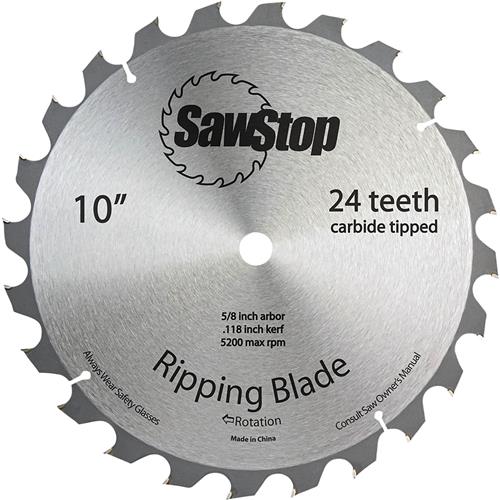 Image for SawStop T33247 - 10" x 5/8" x 24T ATB Carbide Tipped Saw Blade