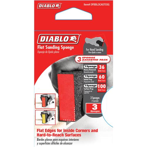 Image for Diablo T33548 - Flat Sanding Sponge Assorted 3 Pk