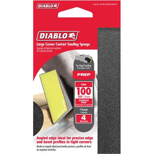 Image for Diablo T33552 - Corner Contact 100-Grit (Fine) Sanding Sponge 4 Pk