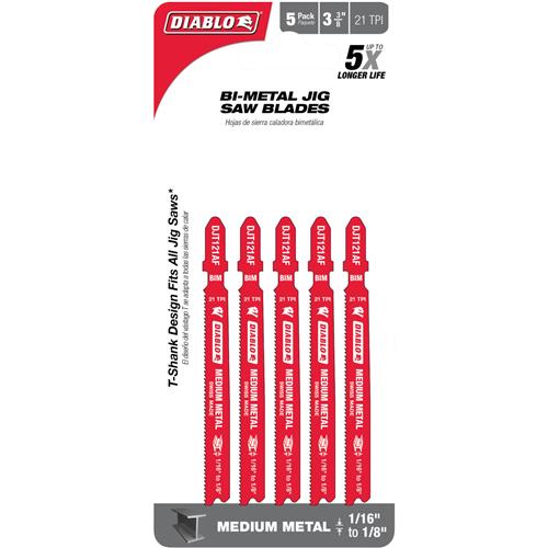 Image for Diablo T33802 - Metal Cutting Jigsaw Blades, 5 Pk.