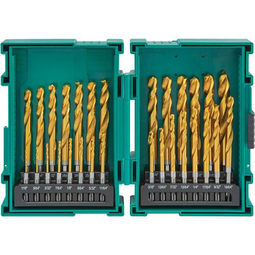 Image for M2 HSS TiN-Coated Quick-Release Hex Shank Drill Bit Set, 29 Pc.